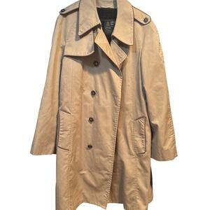 VTG London Fog Maincoats Over Long trench‎ coat 42L Removable Liner
 Lapel Khaki